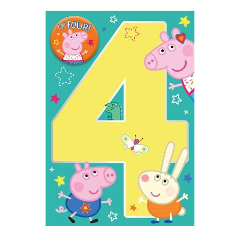 4th Peppa Pig Birthday Card With Badge £2.39